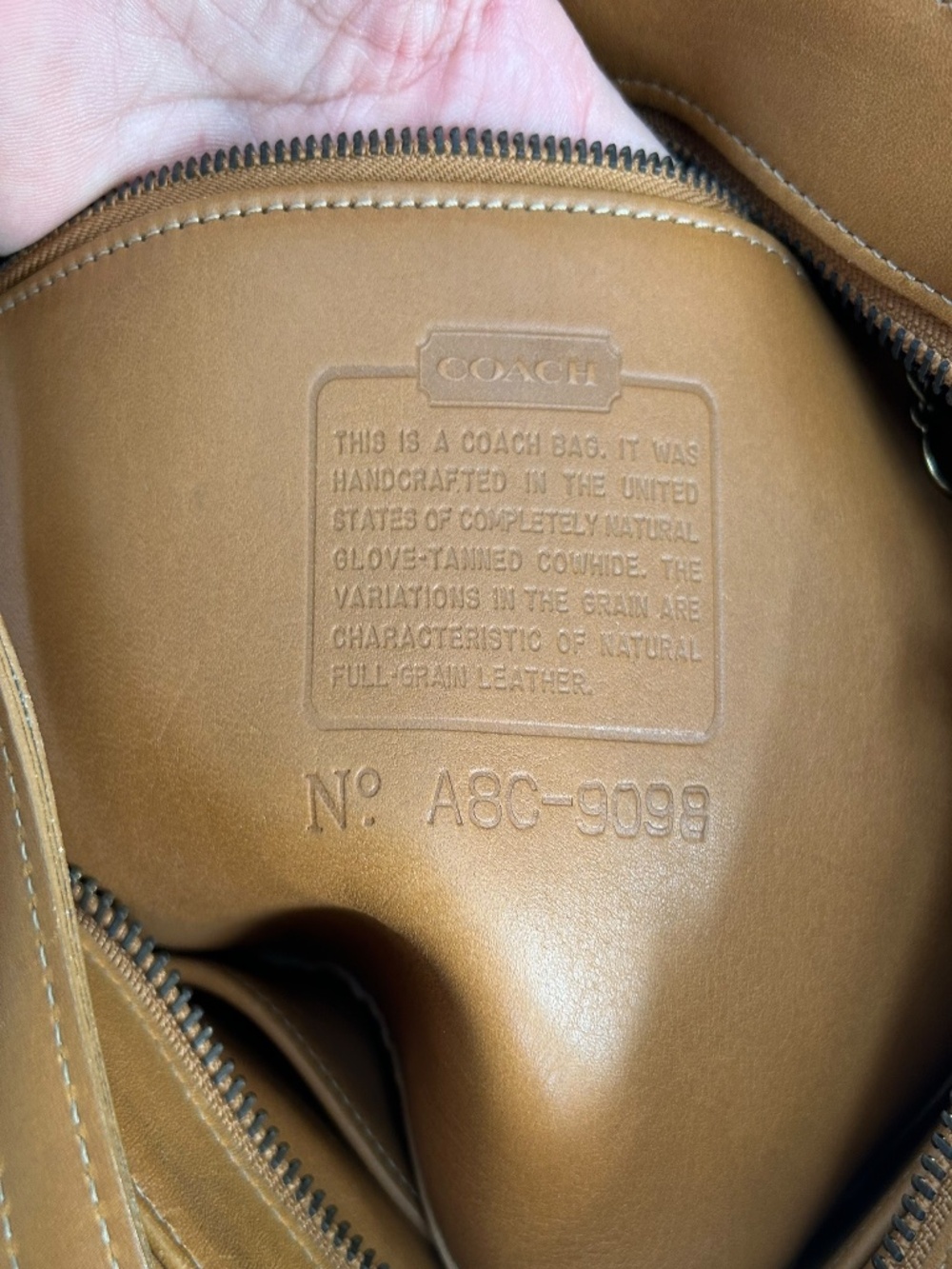 coach vintage 90s classic British tan saddle leather medium bucket bag - Picture 2 of 8